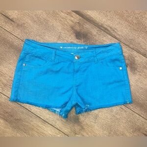 💙celebrity pink brand shorts. Fringed bottom. Color: Ocean Blue. Size 9